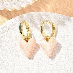 Pendientes colgantes de aro esmaltados de latón para mujer&nbsp;KK-CBA760A-06G