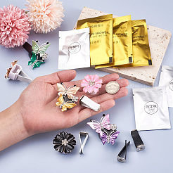 6 Satz 2 Stil Zinklegierung mit Strass Auto Parfüm Dekoration Set&nbsp;DIY-BT0001-24