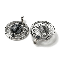 Natur Schneeflocken-Obsidian Anhänger&nbsp;G-Q158-03L