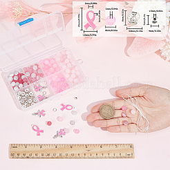 DIY-Set zur Herstellung eines Brustkrebs-Bewusstseinsarmbands&nbsp;DIY-SC0021-74