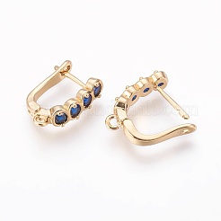 Risultati dell'orecchino a cerchio in ottone con micro pavé di zirconi cubici con chiusura a scatto&nbsp;ZIRC-F088-040G