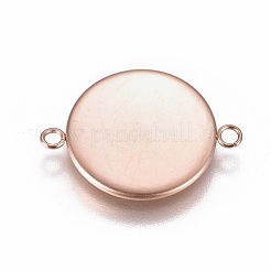 Placcatura ionica (ip) impostazioni del connettore cabochon in acciaio inossidabile 304&nbsp;STAS-G127-14-16mm-RG