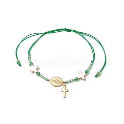 Pulseras de cuentas trenzadas con cordón de nailon ajustable&nbsp;BJEW-MZ00168-01