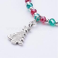 Bracelets avec breloque de thème Noël&nbsp;BJEW-JB03177