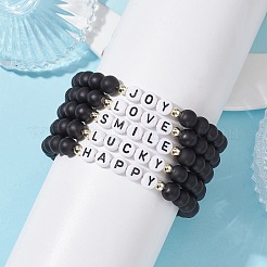Set di braccialetti con perline intrecciate con perline rotonde in vetro da 5 pz&nbsp;BJEW-JB10014