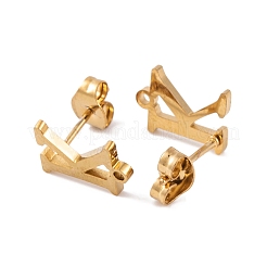 Boucles d'oreilles à tige en acier inoxydable 304 avec placage ionique (IP)&nbsp;FIND-Q103-01K-G