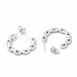 Boucles d'oreilles à tige en acier inoxydable 304 anti-ternissement en forme de maillon de chaîne&nbsp;EJEW-F283-01P
