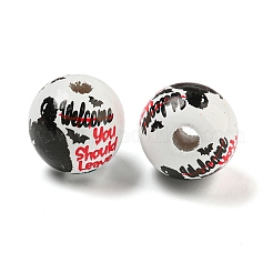 Cuentas europeas de madera serie halloween&nbsp;WOOD-U002-01E