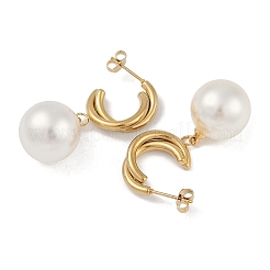 Pendientes de acero inoxidable 201 con revestimiento al vacío de PVD&nbsp;EJEW-I309-77G