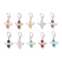 10 stücke 10 stile engel natürliche & synthetische gemischte edelstein anhänger dekorationen&nbsp;HJEW-JM03143-01