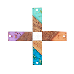 Pendentifs en résine transparente et bois de noyer&nbsp;RESI-CJ0001-70