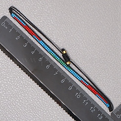 Braccialetto di perline intrecciate con semi di miyuki&nbsp;BJEW-P269-28B