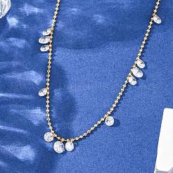 Collana con catena a sfere in acciaio inossidabile 304&nbsp;NJEW-A051-03G-02