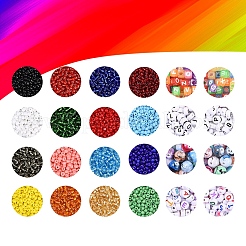 16 Farben 8/0 runde Saatperlen aus Glas&nbsp;DIY-YW0002-06