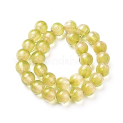 Fili di perle di vetro lamina d'argento&nbsp;FOIL-G028-01B