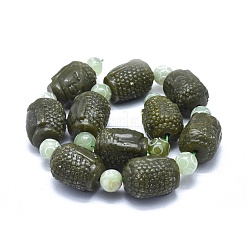 Natur Xiuyan Jade Perlen Stränge&nbsp;G-O179-D01