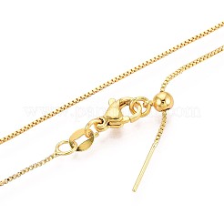 Collares de cadena de caja de latón para mujer&nbsp;NJEW-G084-08G