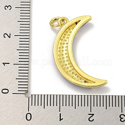 Colgantes de circonita cúbica transparente micro pavé de latón chapado en rack&nbsp;KK-C074-07G