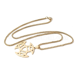 201 collane con ciondolo a forma di nodo triquetra vichingo in acciaio inossidabile&nbsp;NJEW-H065-06G