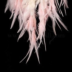 Tela/red tejida de hierro con adornos colgantes de plumas&nbsp;LS-AJEW-B017-24