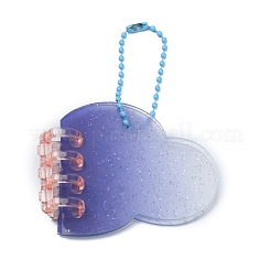 Porte-clés mini classeurs en plastique pailleté&nbsp;ZXFQ-WH0001-04A