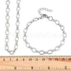 Set di gioielli con bracciale e collana in acciaio inossidabile 304 con catene a cavo&nbsp;SJEW-L199-01P