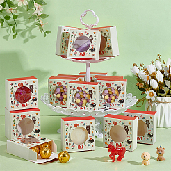 Boîtes d'emballage de savon faites à la main en carton imprimé animal avec fenêtre ronde visible&nbsp;CON-WH0086-178A