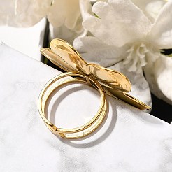 Bague ouverte en acier inoxydable 304 avec fleur pour femme&nbsp;LS-RJEW-R006-03G-02