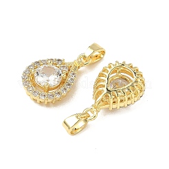 Pendentifs avec zircon cubiques à micro-pavés en laiton&nbsp;KK-K293-56G
