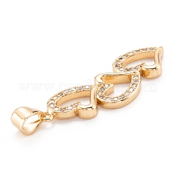 Pendentifs en laiton sertis de micro-pavés de zircones cubiques transparentes&nbsp;ZIRC-M114-14G