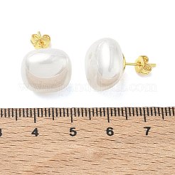 Boucles d'oreilles puces en laiton et plastique ABS imitation perle pour femmes&nbsp;PL-CBA760A-03B-G02