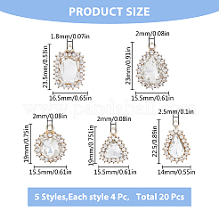 20 stücke 5 stil legierung strass anhänger&nbsp;ALRI-FH0001-17