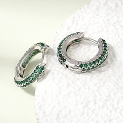 Créoles en laiton avec zircone cubique de micro pave&nbsp;KK-CBA8324-24P