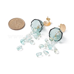Ohrstecker aus Glasqualle mit Muschelperlen und Perlen&nbsp;EJEW-TA00217