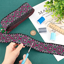 7m de rubans polyester brodés style ethnique&nbsp;OCOR-WH0020-16A-02
