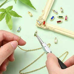 12 Stück 12 Farben echte 14 Karat vergoldete 304 Edelstahl-Charms&nbsp;STAS-CJ0002-57