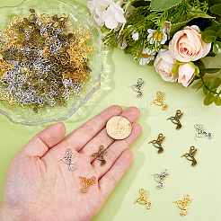 120 Stück 3 Farben Legierung offene Rückseite Lünette Anhänger&nbsp;DIY-DC0003-84