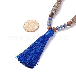 108 collier de perles de mala avec pompon&nbsp;NJEW-JN03791