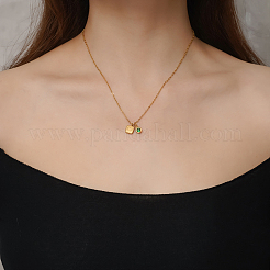 Colliers à pendentif carré en acier inoxydable simples pour un usage quotidien pour femmes&nbsp;QS9194-2
