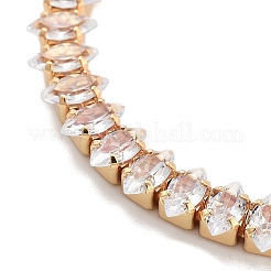 Bracelets en laiton pavé de zircone cubique transparente&nbsp;BJEW-B094-06B-G