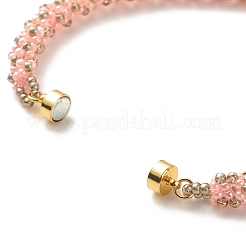 Bracelet en perles de rocaille de verre avec fermoirs magnétiques en laiton&nbsp;BJEW-JB07801-04