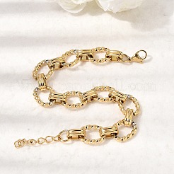 Pulseras de cadena de eslabones de acero inoxidable 304 para mujeres y hombres.&nbsp;BJEW-L720-02G