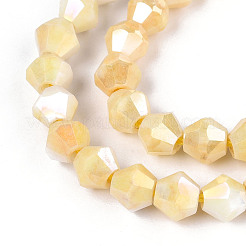 Brins de perles de verre bicônes électrolytiques anti-ternissement&nbsp;EGLA-T021-6mm-16-05