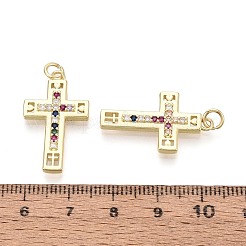 Religión latón micro pavimentar colgantes de circonio cúbico&nbsp;KK-T080-50G