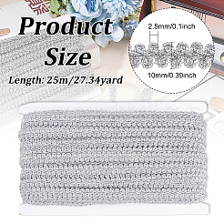 Glitzerndes geflochtenes Polyester-Spitzenband in Metallic-Optik&nbsp;OCOR-WH0060-46D