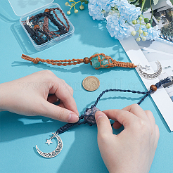 4 pendentif décoratif en fil de coton ciré pour pochette en macramé&nbsp;HJEW-UN00068