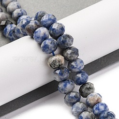 Natürliche blaue Fleck Jaspis Perlen Stränge&nbsp;G-K380-A02-01