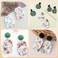 5 stücke 5 arten blume muster keramik ton wasser transfer papier&nbsp;STIC-UN0001-02
