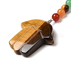 Natürliches Tigerauge Chakra keychain&nbsp;KEYC-F034-01D