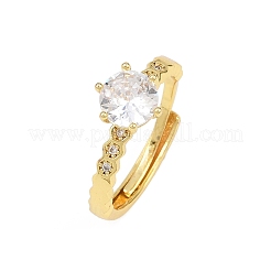 Anillos de puño de circonita cúbica micro pavé de latón para mujer&nbsp;RJEW-Z113-32G